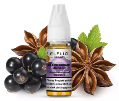 Blackcurrant Aniseed 10 ml Nikotinsalzliquid by ELFLIQ Blackcurrant Aniseed 20 mg