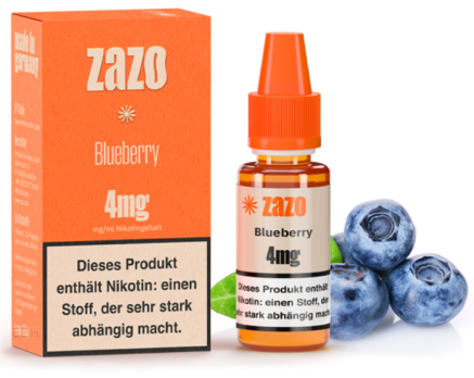 Blueberry 10 ml Liquid by ZAZO Blueberry 4 mg
