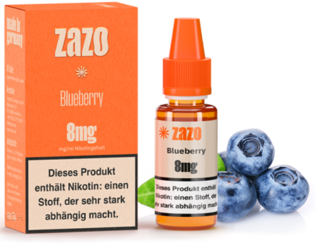 Blueberry 10 ml Liquid by ZAZO Blueberry 8 mg