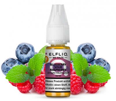 Blueberry Sour Raspberry 10 ml Nikotinsalzliquid by ELFLIQ Blueberry Sour Raspberry  10 mg