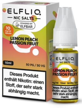 Lemon Peach Passion Fruit 10 ml Nikotinsalzliquid by ELFLIQ Lemon Peach Passion Fruit 10 mg