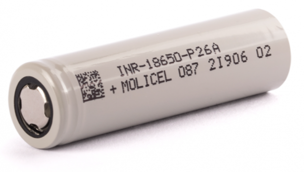 INR 18650 P26A 2600 mAh 35A by MOLICEL 