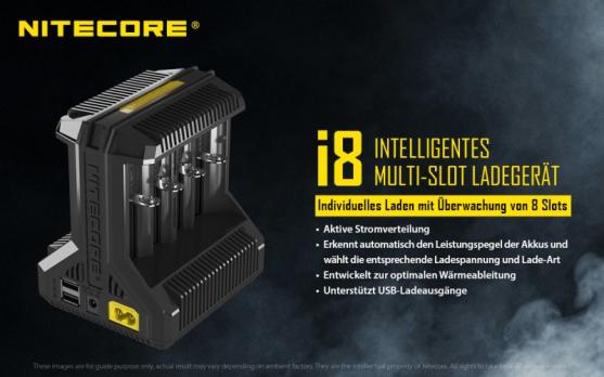 Intellicharger i8 - Ladegerät für Li-Ion,  Ni-MH und Ni-CD Akkus by NITECORE 