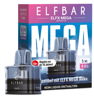 ELFX Mega 5 ml Pod incl. Coil by ELFLIQ Elfx Mega 50 ml Pod 0,6 Ω