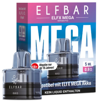 ELFX Mega 5 ml Pod incl. Coil by ELFLIQ Elfx Mega 50 ml Pod 0,8 Ω