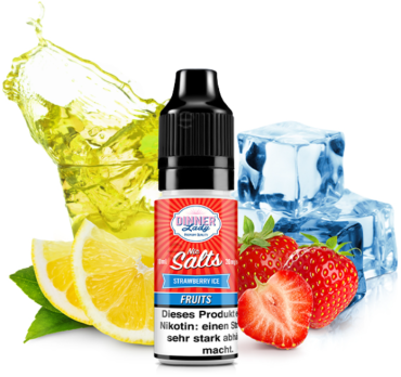 Strawberry Ice Nikotinsalzliquid 10 ml by Dinner Lady Strawberry Ice 10 mg