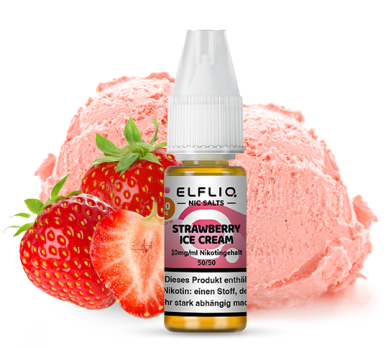 Strawberry Ice Cream 10 ml Nikotinsalzliquid by ELFLIQ Strawberry Ice Cream 10 mg